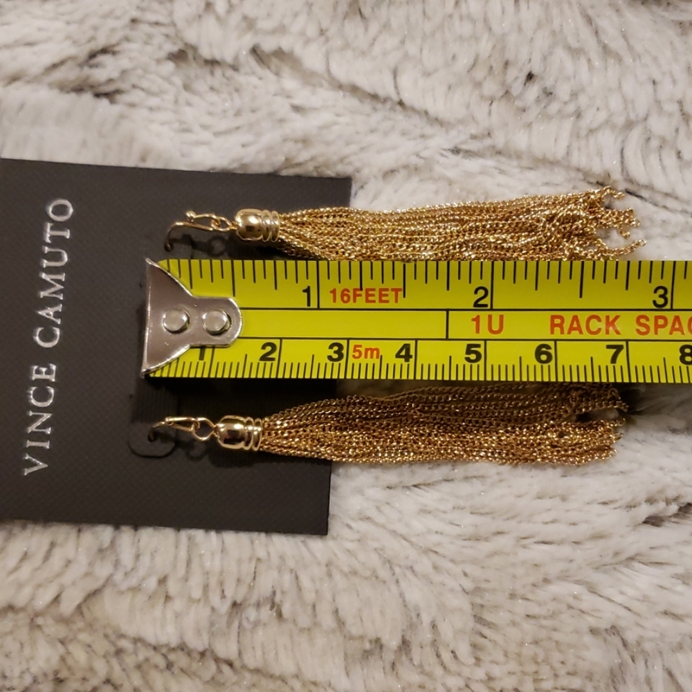 NWT - Vince Camuto Gold Tassel Earrings - Picture 4 of 4